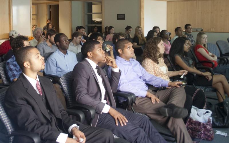 Audience watching a talk