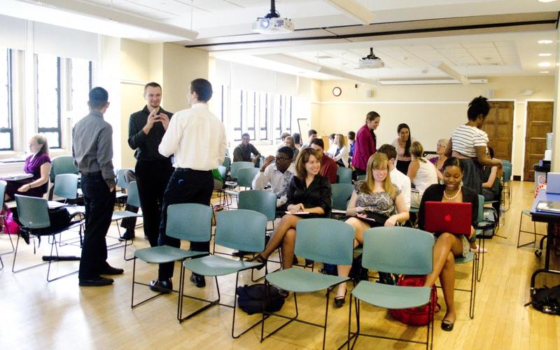 Audience watching a talk