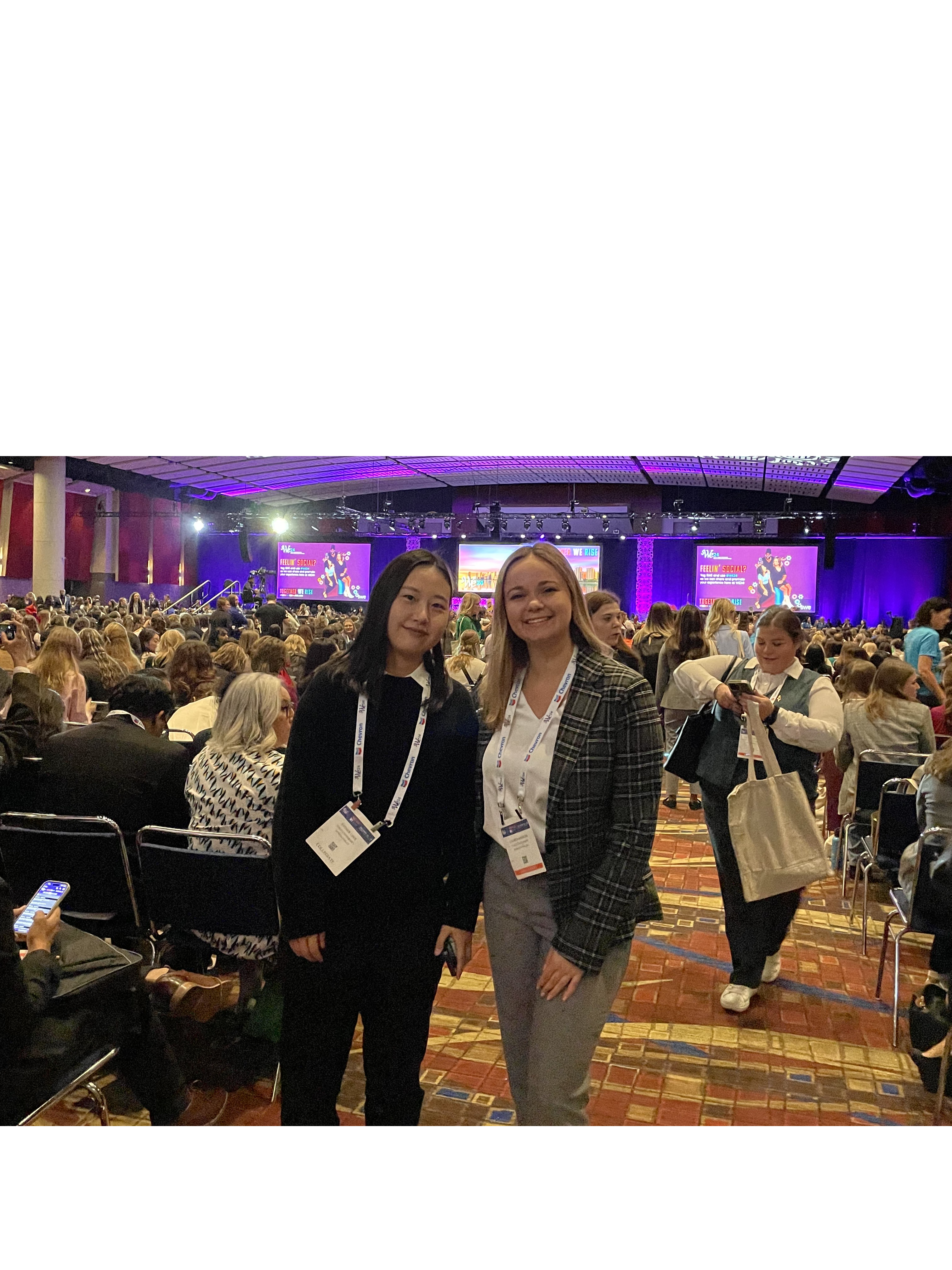 Lauren and Esther in the conference center