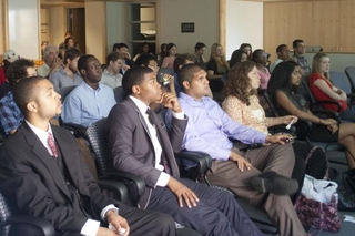 Audience watching a talk