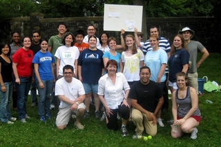 2009 Undergraduate research program participants in athletic attire at the annual cricket tournament