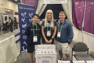 Daiyao, Allison, and Corey at the SEAS recruitment booth